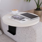 Sofatablett Kuleskyd &Oslash;34cm Creme [en.casa]