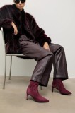 Answear.LAB cizme din piele intoarsa culoarea bordo, cu toc drept