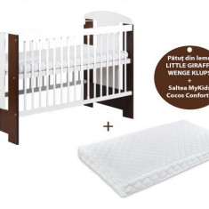 Patut KLUPS Little Giraffe Wenge + Saltea 8 MyKids Confort II