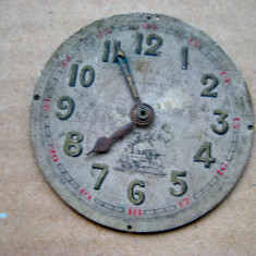 A961-Cadran Roskoph Patent vechi ceas buzunar barbat, metal cu tren.