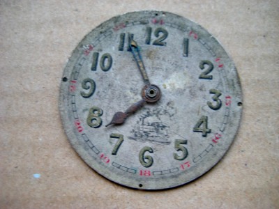 A961-Cadran Roskopf Patent vechi ceas buzunar barbat, metal cu tren. foto
