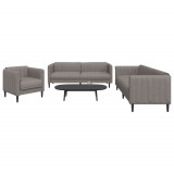 VidaXL Set de canapele, 3 piese, gri taupe, textil
