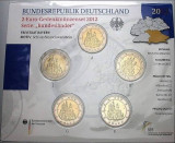 GERMANIA 2012 - 5 x 2 euro com. Castelul Neuschwanstein -A,D,F,G,J -blister/BU, Europa