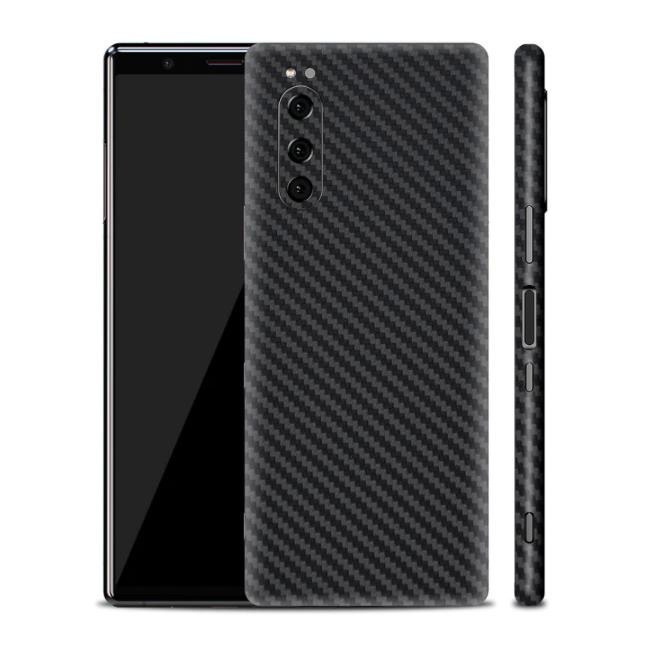 Set Folii Skin Acoperire 360 Compatibile cu Sony Xperia 5 II - ApcGsm Wraps Carbon Black