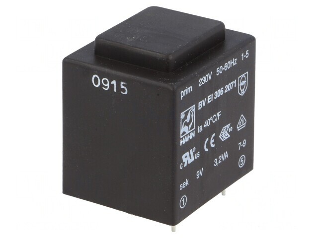 Transformator &Icirc;ncapsulat 3,2VA 230V 9V PCB