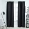Draperii opace cu c&acirc;rlige, 2 buc., negru, 140 x 175 cm