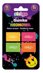 Blister guma de sters Strigo Neon, 4 bucati set