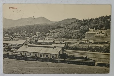 PREDEAL , VEDERE GENERALA , IN PRIM PLAN CALEA FERATA , CARTE POSTALA ILUSTRATA , INCEPUT DE SEC. XX foto