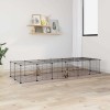 VidaXL Cușcă animale de companie cu ușă 28 panouri negru 35x35 cm oțel 3114059