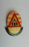 QW9 J 99 - Insigna - tematica pionieri - Patrula scolara de circulatie - mare, Romania de la 1950