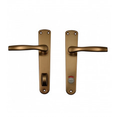 Maner usa interior, Hoppe Milano, cu sild pentru WC, material aluminiu, culoare bronz, 90 x 32 mm