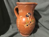Arta si Traditie - Cana / Carafa pictata si realizata manual la Oboga judetul Olt sfarsit de secol XX !