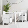 VidaXL Set de masă pentru grădină 3 pcs Alb Ratan Polt 3378685