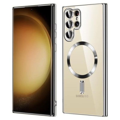 Husa pentru Samsung Galaxy S22 Ultra 5G - Techsuit Luxury Crystal MagSafe - Silver foto