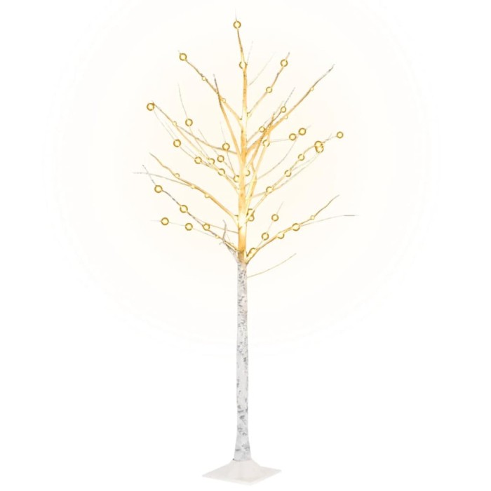 Mesteacan cu LED, alb, 96 LED-uri alb calde, 180 cm