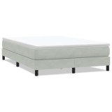 Cumpara ieftin Pat cu arcuri fara saltea gri deschis 160x220 cm catifea