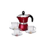 Set espressor moka Bialetti Dama Glamour+3 cescute sticla