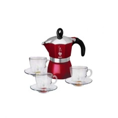 Set espressor moka Bialetti Dama Glamour+3 cescute sticla