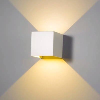 Aplica led pentru fatada, doua fascicule reglabile individual, alba foto