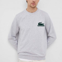 Lacoste bluză bărbați, culoarea gri, cu imprimeu SH7477-RSB