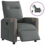 vidaXL Fotoliu rabatabil electric, gri &icirc;nchis, material textil