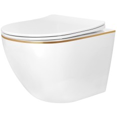 Vas WC suspendabil Rea Carlo Mini Tornado NF GOLD EDGE