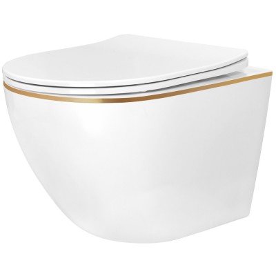 Vas WC suspendabil Rea Carlo Mini Tornado NF GOLD EDGE foto