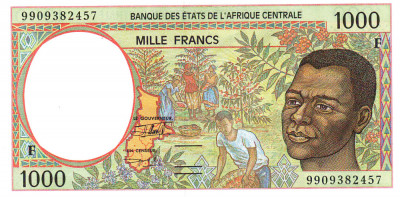 Statele Africii Centrale 1 000 Franci (F) Camerun 2 000 P-302Ff UNC foto