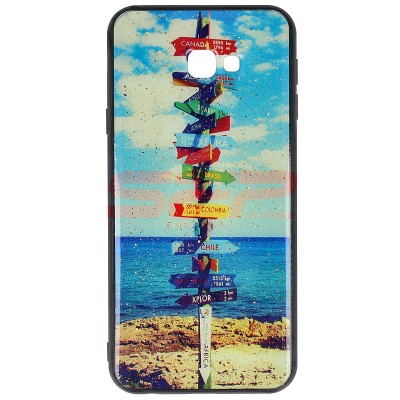 Toc UV Copy Glass Samsung Galaxy J4 Plus Travel Signs foto