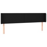 Cumpara ieftin Tablie de pat cu aripioare negru 203x16x78/88 cm textil