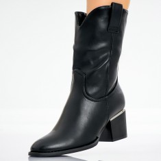 Cizme Dama Imblanite Negre din Piele Ecologica Nevano, 37