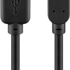 Cablu USB 2.0 A tata - micro USB, 0.3m, negru, Goobay