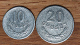 Polonia - set de colectie - 10 + 20 groszy 1965 / 1968 - aluminiu, stare buna, Europa