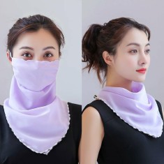 Masca protectie MBrands cu esarfa ,model floral Maro/Rosu