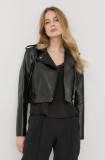 Cumpara ieftin Karl Lagerfeld geaca ramones femei, culoarea negru, de tranzitie