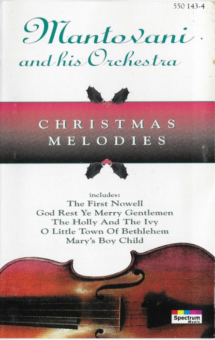 Casetă audio Mantovani And His Orchestra &lrm;&ndash; Christmas Melodies, originală