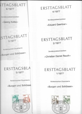 Rar! Germania set complet FDC 1977 1-15 foto