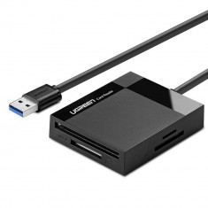 Card reader UGREEN CR125, micro SD / SD, CF/MD, MS/MS Duo, conector USB, 5Gbps, 1m, Negru foto