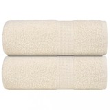 Prosoape Săpun Crem 30x30 cm, 2 Bucăți, Bumbac 100%, 360 g/m&sup2;, VidaXL - Prosoape M&acirc;ini, Față, Bucătărie, Lavabile