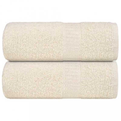 vidaXL Prosoape de baie 2 buc. FROGN, crem, 30x30 cm, 100% bumbac foto