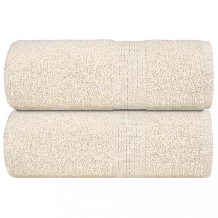 vidaXL Prosoape de baie 2 buc. FROGN, crem, 30x30 cm, 100% bumbac