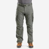 Pantalon Modulabil Trekking călătorie TRAVEL100 Kaki Bărbați, Forclaz