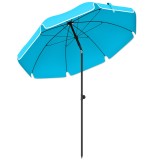 Outsunny Umbrelă de plajă &Oslash;150 cm rezistentă la apă pliabilă umbrelă pentru plajă cu ancoră de nisip &icirc;nclinare reglabilă husă Albastru | Aosom Romania