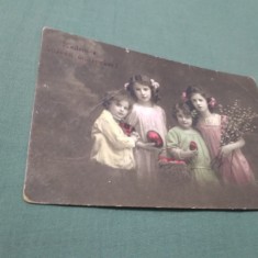 CARTE POSTALA FELICITARE 1929 INTERBELICA CIRCULATA