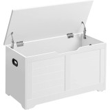 Banca depozitare VASAGLE alba MDF, 80x40x46 cm, pentru hol sau dormitor