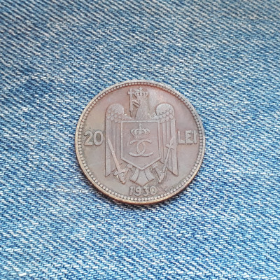 3d - 20 Lei 1930 KN Romania / Regele Carol al 2-lea foto