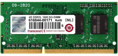 Memorie laptop Transcend 4GB DDR3 1600 MHz CL11 foto