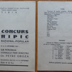 Concurs Hipic national - popular la Sibiu sub patronajul lui Petru Groza , 1947