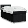 VidaXL Pat box spring cu saltea, negru, 90x200 cm, textil 3286967