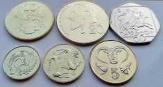 CIPRU - Set 6 monede 2004 - subdiviziuni lira - 50-20-10-5-2-1 cent - UNC foto